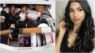 Foundations Declutter  Try on of all my NC42 foundations [upl. by Cross]