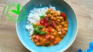 VEGANES KICHERERBSEN CURRY MIT SPINAT UND KOKOS I Karin Knorr Ernährungstraining [upl. by Rebmik]