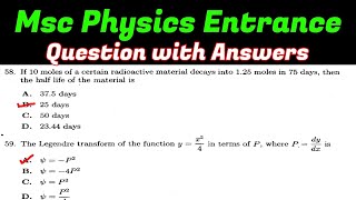 msc physics entrance previous question papers with answers  msc physics entrance preparation  hcu [upl. by Atinit]