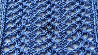 Lace Knitting Stitch for Tops easy 4rowrepeat pattern  So Woolly [upl. by Oneladgam311]