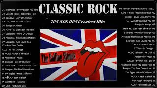 Classic Rock  Best Classic Rock 70s 80s 90s  The Rolling Stones Dire Straits The Hollies ELO [upl. by Yenobe]