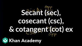 Secant sec cosecant csc and cotangent cot example  Trigonometry  Khan Academy [upl. by Eahs]