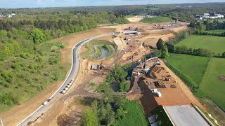 Vue aérienne par drone du chantier de la déviation d’Evreux en avril 2024 [upl. by Richmound]