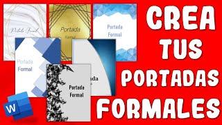 COMO HACER PORTADAS FORMALES EN WORD📑 CARATULAS FORMALES EN WORD✅ FÁCILES DE HACER🚀 2024 [upl. by Chapa373]