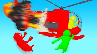 SURVIVE The CRASHING HELICOPTER To WIN Gang Beasts [upl. by Jilli]