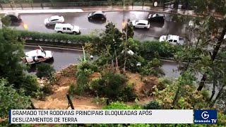 Deslizamento de encostas e rodovia bloqueada em Gramado [upl. by Darnell]