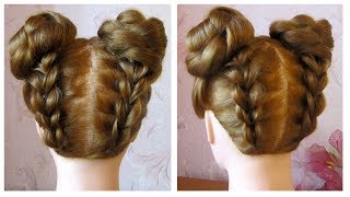 Tuto coiffure simple ☆ Space BunsDouble Bun ☆ Coiffure facile à faire soi même [upl. by Ykcaj]