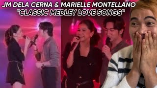 📌REACTION VIDEO  JM DELA CERNA amp MARIELLE MONTELLANO  CLASSIC MEDLEY LOVE SONGS COVER [upl. by Glimp]