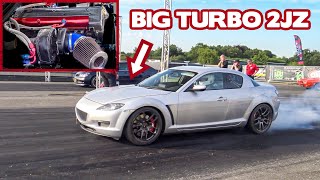 2JZ Swapped Mazda RX8  Big Single Turbo 600bhp [upl. by Eihtur]