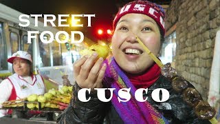 Trying Antichuchos Street Food in Cusco Peru 🇵🇪 [upl. by Ormsby]