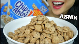 ASMR CHIPS AHOY CEREAL MINI COOKIES AND MILK SOFT CRUNCHY EATING SOUNDS NO TALKING  SASASMR [upl. by Miarfe]