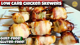 NO GRILL NO OIL CHICKEN BACON SKEWERS EASY CHICKEN RECIPEHEALTHY RECIPE [upl. by Atiuqet]