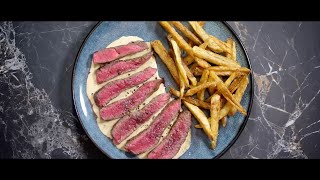 Recette de rumsteak de Boeuf de Chalosse grillé et sa sauce au foiegras et à lArmagnac [upl. by Berkeley]