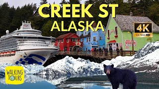 Ketchikan Alaska Tour of Cruise Port Area Creek Street amp Shopping  4K Walking Tour [upl. by Neivad]