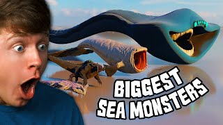 BIGGEST Sea Monster SIZE COMPARISON Reaction [upl. by Zsa401]