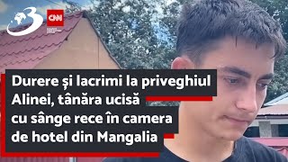 Durere și lacrimi la priveghiul Alinei tânăra ucisă cu sânge rece în camera de hotel din Mangalia [upl. by Ardnuhsal]