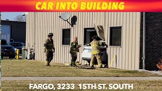 BREAKING NEWS Car Crashes Into Fargo Building [upl. by Neelhtac]