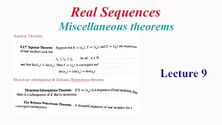 Sequences Real Analysis  Lecture 9  Miscellaneous theorems  Squeeze theorem  Limits [upl. by Hospers450]