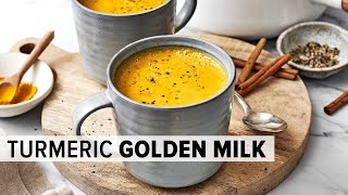 GOLDEN MILK TURMERIC MILK  dairyfree vegan golden milk recipe [upl. by Agamemnon]