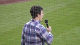 Rob Delaney Belts Out Powerful National Anthem at Dodger Stadium 42613 [upl. by Ijic40]