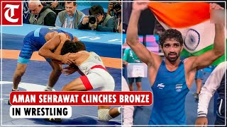 Aman Sehrawat wins bronze for India in 57 kg wrestling [upl. by Alehtse]