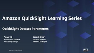 QuickSight Dataset Parameter 2023 Amazon QuickSight Learning Series [upl. by Taber]