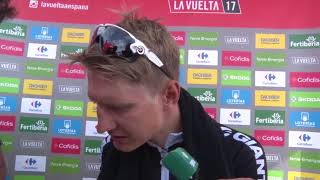 Wilco Kelderman  postrace interview  Stage 15  Tour of Spain  Vuelta a España 2017 [upl. by Olen99]