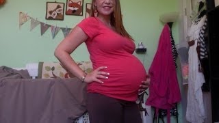 OOTD 38 Weeks 4 Days Pregnant MommyGlam Coral amp BrownOld Navy [upl. by Anselme275]