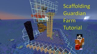 Scaffolding 1D Guardian Farm tutorial 25 minutes build no portalsdrain Minecraft Survival Java [upl. by Kendrah377]