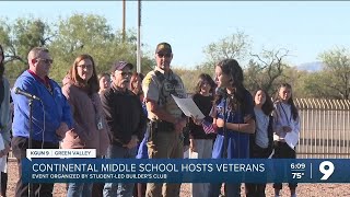 Continental Middle School honors veterans with studentled event [upl. by Releyks]