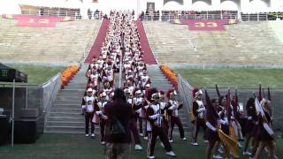 USC Band enters the Coliseum down the Peristyle 112710 [upl. by Launamme]