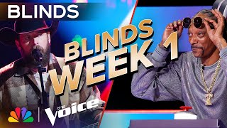 JawDropping Blind Auditions from Week 1  The Voice  NBC [upl. by Yl]