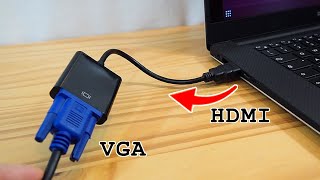 HDMI to VGA adapter • Setup with laptop and old VGA monitor [upl. by Mellitz763]