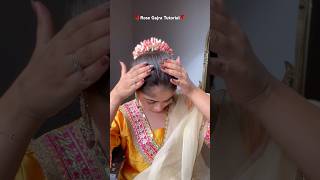 Rose gajra tutorial 🌹 youtube hack hairstyle gajra hair [upl. by Macguiness]