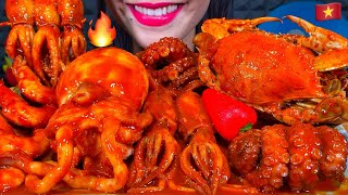 ASMR SPICY SEAFOOD BOIL makanan laut pedas 먹방 MUKBANG MASSIVE Eating Sounds [upl. by Godfry]