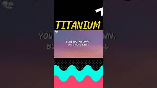 Titanium  David Guetta amp Sia  Shorts  Lyrics [upl. by Gerard]