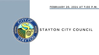 February 20 2024 Stayton City Council Meeting Live Stream [upl. by Berte681]