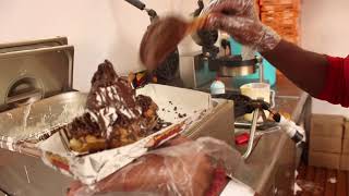 How To Make Waffle Chocolate Ice Cream With Brownie [upl. by Akinam]