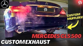 MERCEDES CLS 500 CUSTOM EXHAUST Revups  Acceleration [upl. by Nyletak]