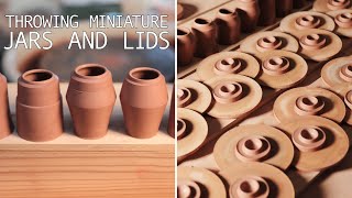 Throwing Miniature Pottery Lidded Jars [upl. by Nyral115]