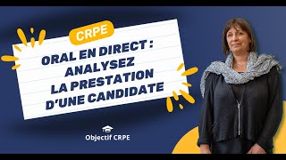 CRPE  Oral en direct  analysez la prestation dune candidate [upl. by Airpal]