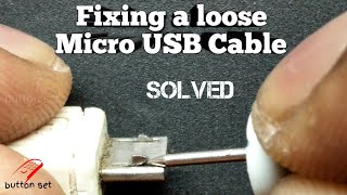 SOLVED quotCable Disconnectedquot  How to Fixing the loose contact in micro usb Charging cables  DIY [upl. by Mara]