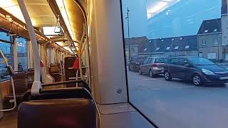 STIBMIVB Bombardier Flexity Outlook T4000 ride on the NEW line 10 [upl. by Suryt]