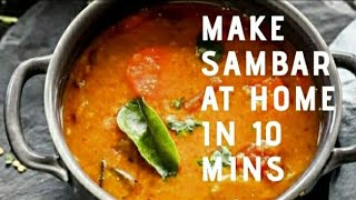 Instant Sambar Recipe  How to make SAMBAR without vegetables amp Sambar Masala  Ready in 10 mins [upl. by Orfinger504]