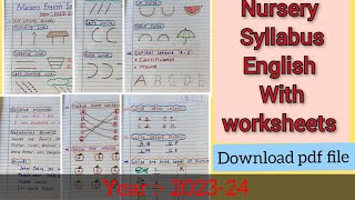 Nursery class English syllabus202324Nursery syllabus worksheetsNursery class teaching [upl. by Recha]