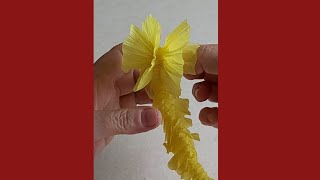 Flor Amarela de Papel Crepom N°01 Yellow Crepe Paper Flower [upl. by Enamart]