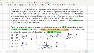 Uema 2021 Física A ressonância magnética [upl. by Alleinad]