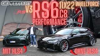 2x RS6 C8 mit gepfeffert V3HLS4 amp V4 PERFORMANCE amp 11x22 WHEELFORCE Felgen [upl. by Karol]