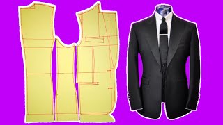 HOW TO DRAFT SUIT PATTERN THE EASIEST WAY pt1 Coat suit blazer pattern diy [upl. by Cantone]