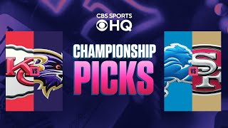 NFL CONFERENCE CHAMPIONSHIP PICKS AFC NFC  CBS Sports [upl. by Eehc259]